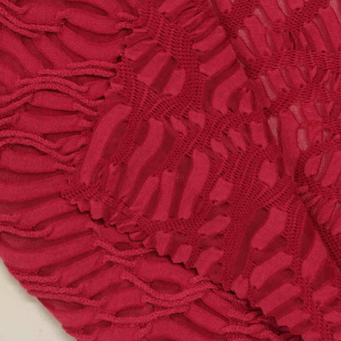 Jacquard Polyester Stretch Knit Fabric, 215 gsm, 152 cm — Red