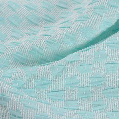 White Grid Jacquard, Polyester, 243 gsm
