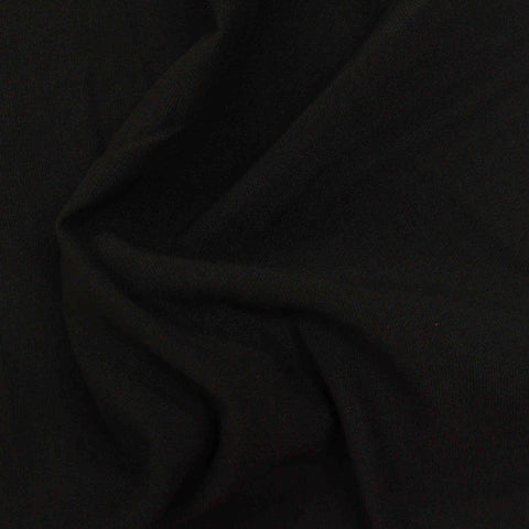 Polyester Viscose Stretch Woven Fabric, 231 gsm — Black