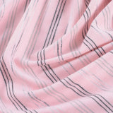Pink Horizontal-Stripe Jersey Knit, Poly-Viscose — photo 3