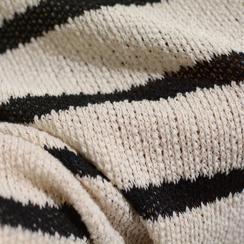 Off-White Horizontal-Stripe Knit, Cotton