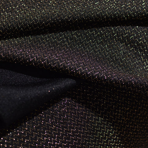 Polyester Cotton French Terry Fabric, 181 gsm, 146 cm — Black