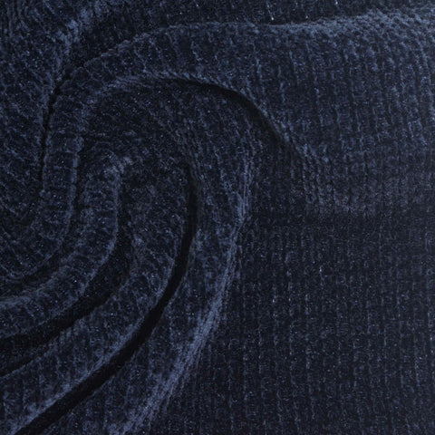 100% Polyester Chenille Fabric, 307 gsm, 166 cm — Navy