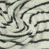 Black Horizontal-Stripe Chunky Knit, Polyester — photo 3