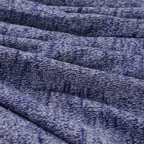 Blue Heathered-Marl Jersey Knit, Poly-Viscose, 215 gsm