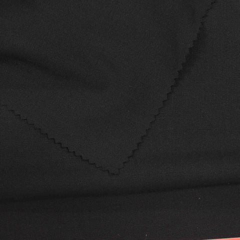 Polyester Viscose Stretch Woven Fabric, 246 gsm — Black