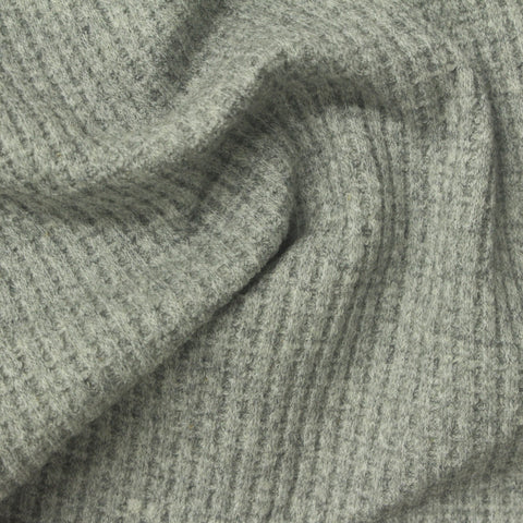 Grey Marl Waffle Knit, Cotton-Poly