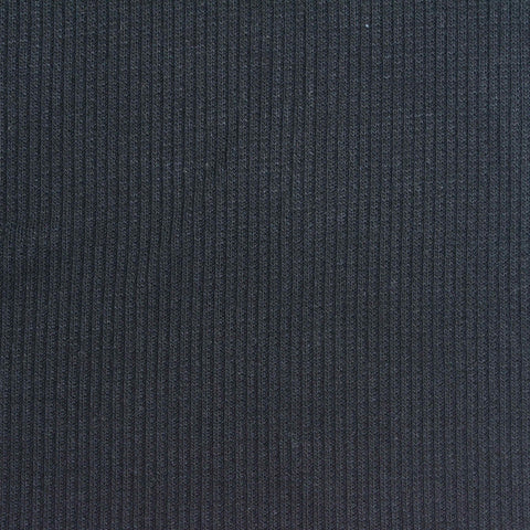Modal Polyester Stretch Rib Knit Fabric, 260 gsm, 137 cm — Navy