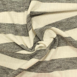 Cream Horizontal-Stripe Rib Knit, Viscose-Poly — photo 3