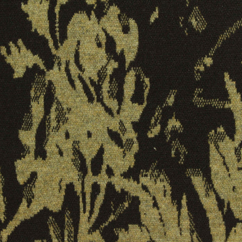 Olive Abstract Interlock Knit, Poly-Viscose