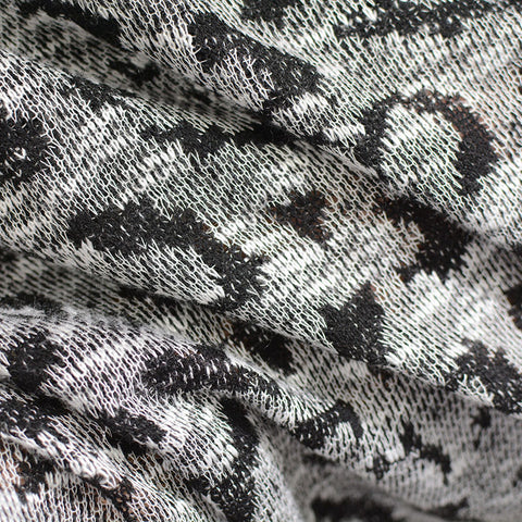 Black Abstract Chunky Knit, Viscose-Poly, 210 gsm