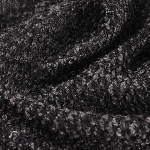 Dark Grey Marl Chunky Knit, Polyester, 365 gsm