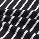 Black Horizontal-Stripe Ponte Knit, Viscose-Nylon — photo 3