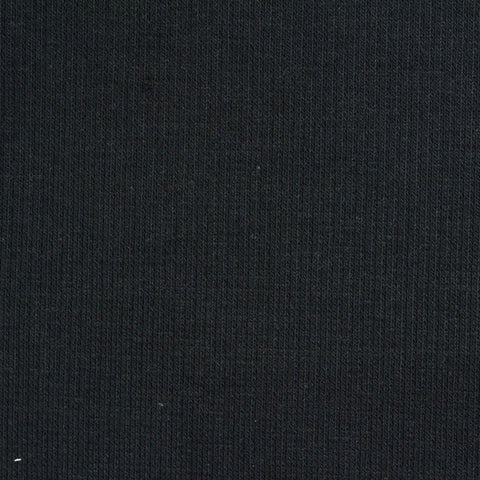 Cotton Stretch Rib Knit Fabric, 400 gsm, 115 cm — Black