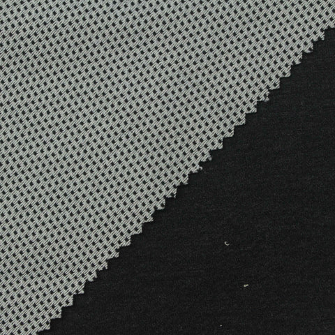 Yarn-Dyed Polyester Stretch Scuba Knit Fabric, 400 gsm, 165 cm — Black