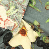 Cream Flowers Jersey Knit, Polyester — photo 3