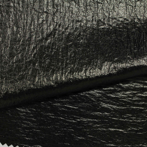 100% Nylon Plissé Fabric, 146 cm — Black, ref EF-203909