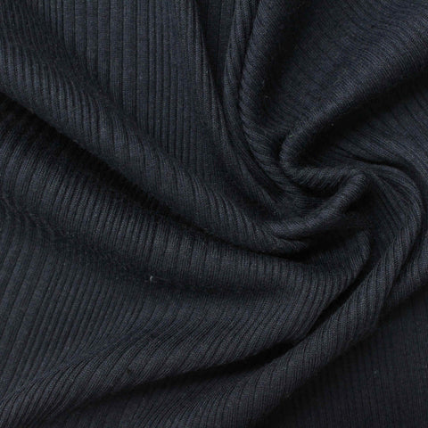 Charcoal Rib Knit, Poly-Cotton