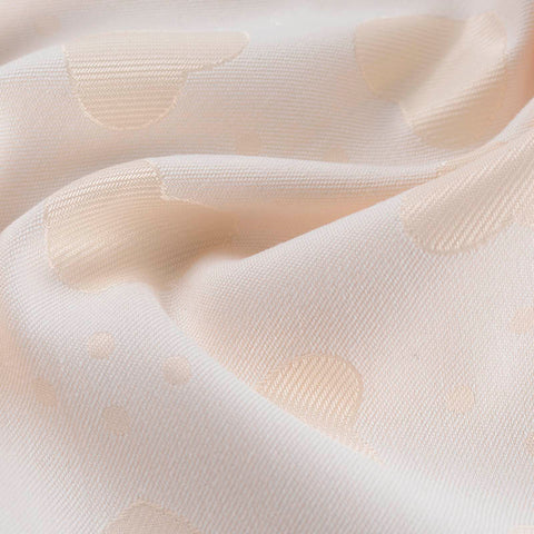 White Tone-on-Tone Heart Jacquard, Poly-Cotton