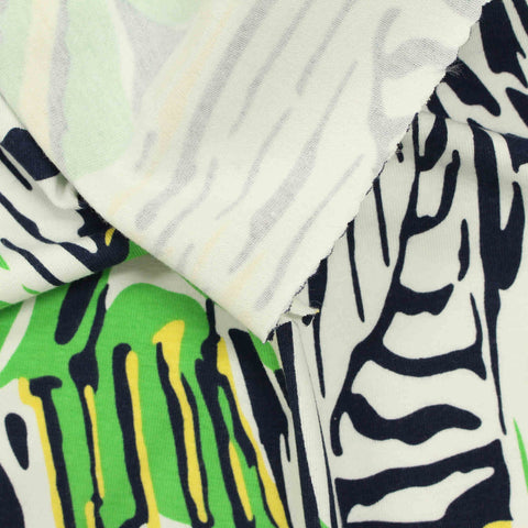 Green Abstract Jersey Knit, Cotton, 199 gsm