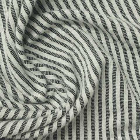 Dark Grey Stripe Jersey Knit, Polyester