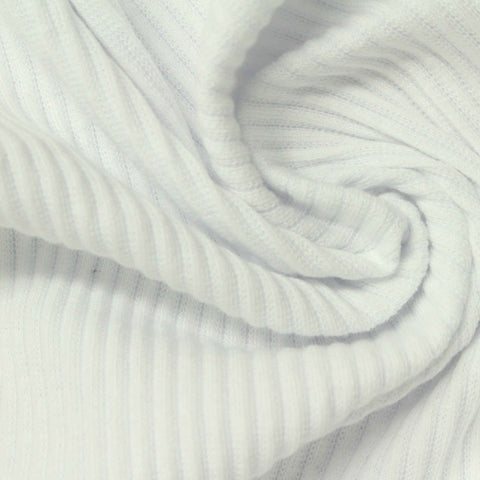 Rib Knit Fabric, 236 gsm, 120 cm — White