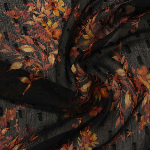 Printed 100% Polyester Chiffon Fabric, 85 gsm, 148 cm — Grey