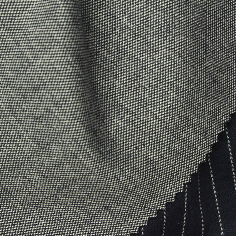 White Vertical-Stripe Interlock Knit, Poly-Viscose, 290 gsm