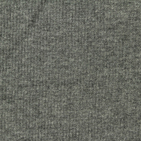 Grey Marl Rib Knit, Cotton-Poly, 415 gsm