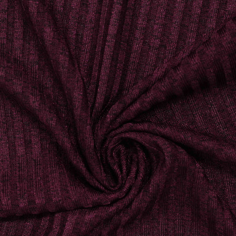 Polyester Stretch Rib Knit Fabric, 200 gsm, 140 cm — Purple
