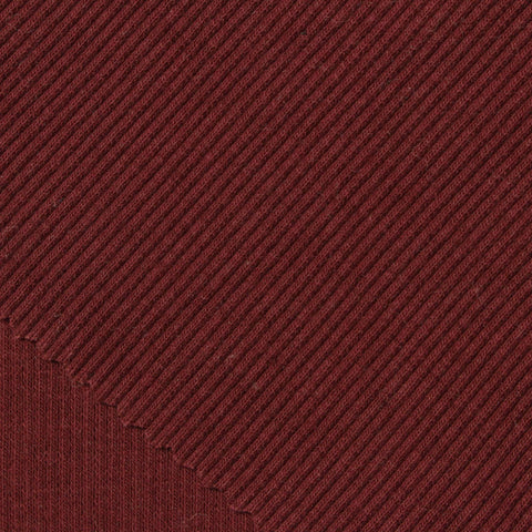 Cotton Polyester Stretch Rib Knit Fabric, 360 gsm, 130 cm — Red