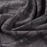 Dark Grey Plaid Chunky Knit, Poly-Viscose — photo 3