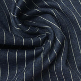 White Vertical-Stripe Ponte Knit, Poly-Viscose — photo 3