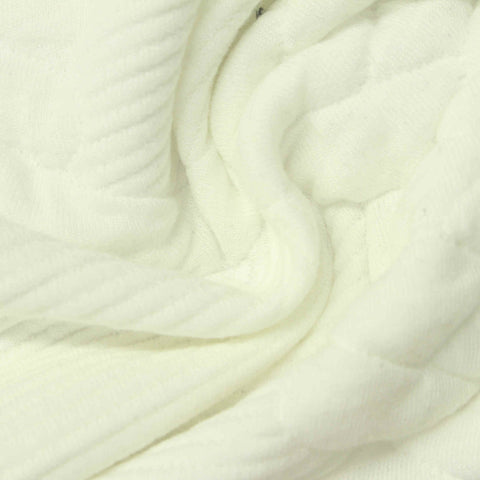 Jacquard Polyester Cotton Stretch Knit Fabric, 350 gsm, 120 cm — Beige