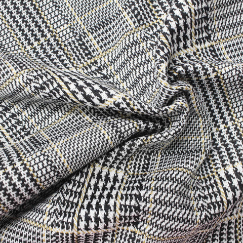 Black Plaid Jacquard, Polyester, 285 gsm