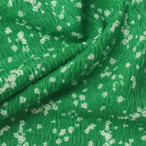 White Floral Crepe, Polyester, 175 gsm
