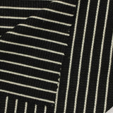 White Horizontal-Stripe Rib Knit, Poly-Viscose — photo 3