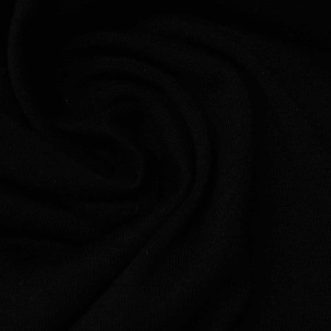Polyester Viscose Blend Jersey Knit Fabric, 160 gsm, 160 cm — Black