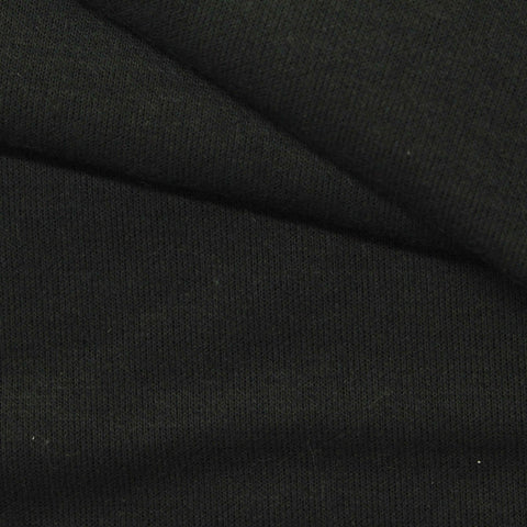 Brushed Polyester Cotton Scuba Knit Fabric, 250 gsm, 165 cm — Black