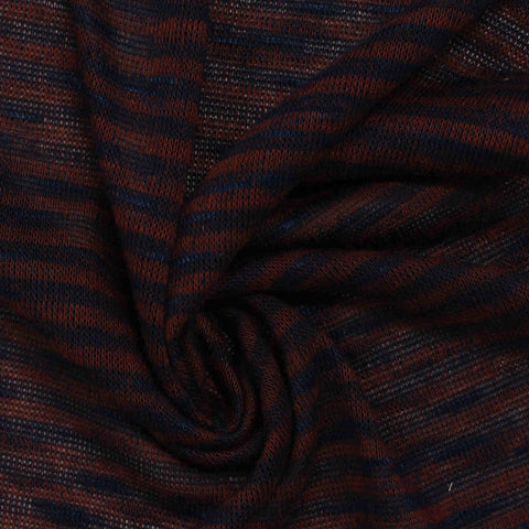 Rust Horizontal-Stripe Chunky Knit, Viscose-Poly