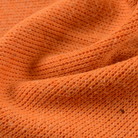 Jacquard Polyester Cotton Pointelle Knit Fabric, 490 gsm, 150 cm — Orange