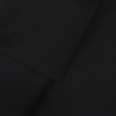 Polyester Stretch Scuba Knit Fabric, 364 gsm — Black