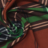 Green Bold-Plaid Milk Silk Knit, Polyester — photo 3
