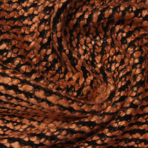 Orange Horizontal-Stripe Chunky Knit, Viscose-Poly