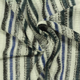Blue Stripes Rib Knit, Poly-Viscose — photo 3