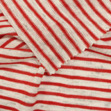 Red Horizontal-Stripe Jersey Knit, Cotton-Poly — photo 3