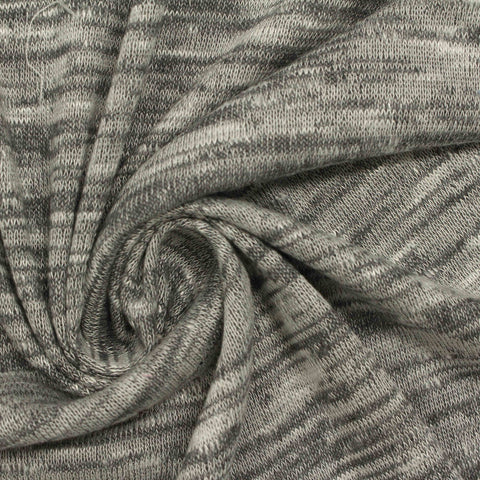 Heathered Grey Marl Jersey Knit, Poly-Viscose, 190 gsm