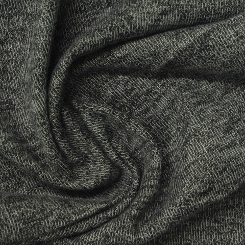 Dark Grey Marl Jersey Knit, Poly-Cotton, 200 gsm