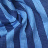 Blue Vertical-Stripe Crepe, Cotton — photo 3