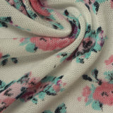 Pink Floral Jersey Knit, Polyester — photo 3